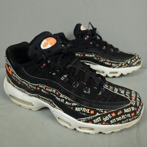 Nike Air Max 95 Shoes Men Size 9 Black Orange White Just Do It Pack AV6246-001